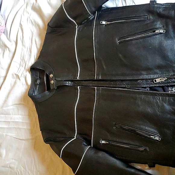 Like new- Unik Cafe racer style leather jacket sz 42 - Picture 4 of 11